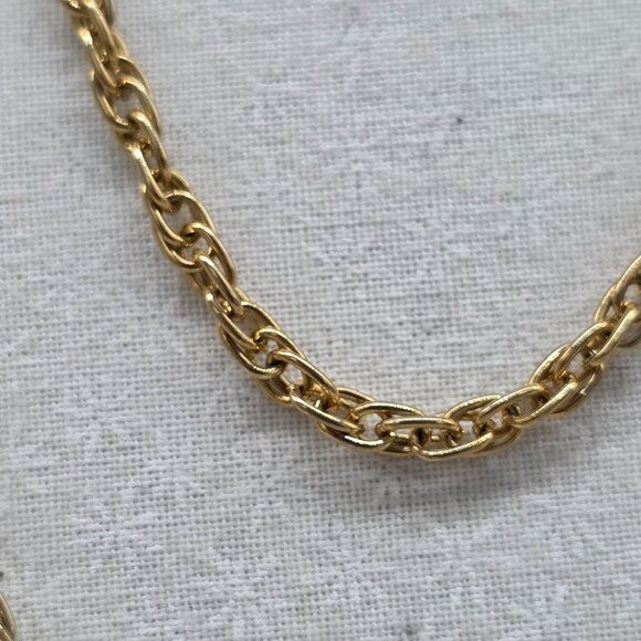 Gold Tone Twisted Rope Chain Necklace Extra Long 54" - Picture 2 of 6